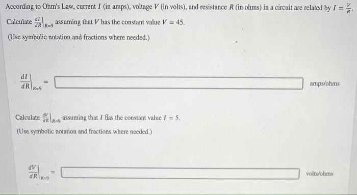 What is i in ohm's law