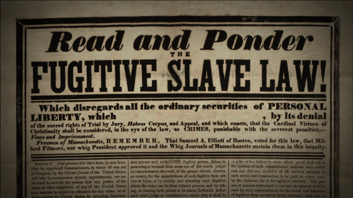 What was the fugitive slave law of 1850