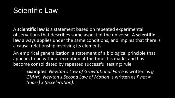 What is the difference between law and theory