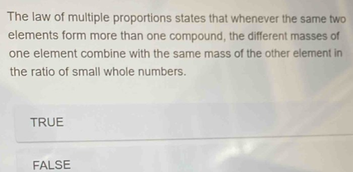 What is the law of multiple proportions