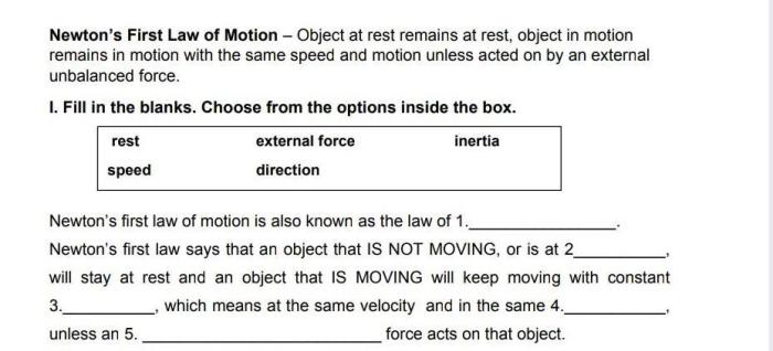 What's newton's first law of motion